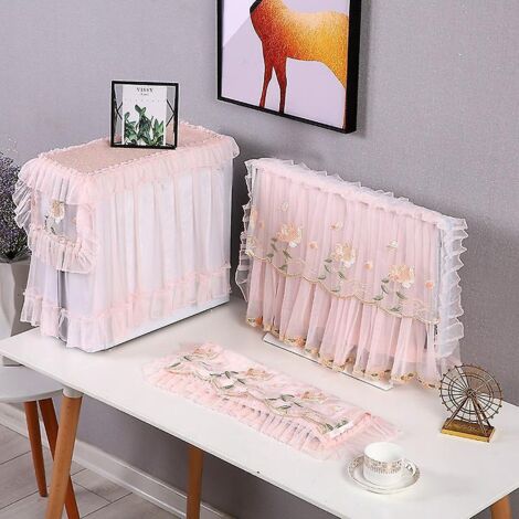ensemble De 3 Pices(rose), Protections Crans Tv Housse De Protection D'cran Tv/ordinateur Pour Anti-poussire Et Dcorative Housses De Tlvision Intr (1/3)