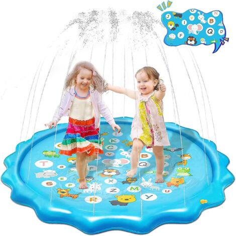 67" Splash Pad Pour 3 Ans Enfants Tapis De Jeu D'eau Splash Play Avec Alphabet & Animaux Jouets Pour Enfants Jeu D'eau D't Extrieurs Pour L't L'e (1/5)
