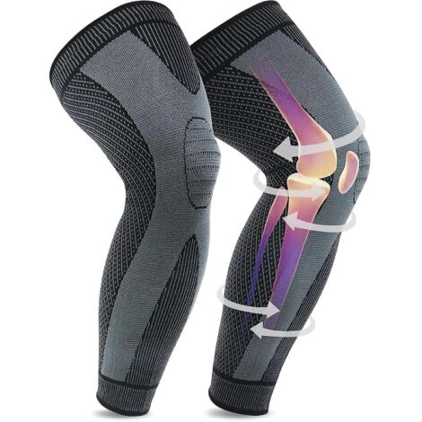 (xl) Genouillre De Sport Tendue, Genouillre De Compression Lastique Respirante Et Antidrapante Pour Le Sport, La Course Pied, Les Dchirures Du Mn (1/5)