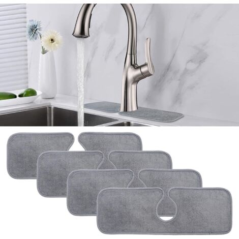 lot De 4 Tapis De Robinet En Silicone Avec Poigne De Robinet En Silicone, Bac Anti-goutte, Protecteur Anti-claboussures Pour Cuisine, Salle De Bai (1/5)