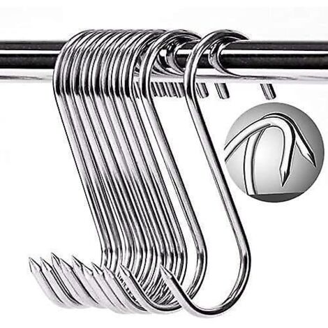 10 Crochet De Boucher En Acier Inoxydable,s Crochets,150x4mm,crochet S Pour Bbq,viande,saucisse,batterie Cuisine,antirouille,robuste Et Durable (1/5)