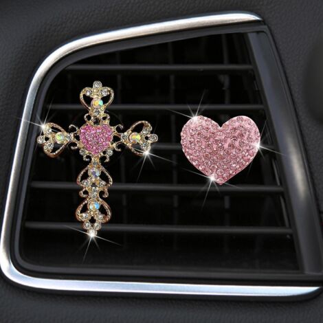 lot De 2 Clips De Ventilation Pour Climatisation De Voiture(la Croix Rose), Clips D'aration Pour Voitures, Clips Pour Grille D'aration De Voiture (1/3)