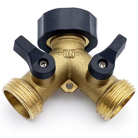 robinet Double Machine A Lave, Rpartiteur De Robinet De Jardin En Laiton, Raccord En Y, 3/4 Pouces Pour Connexion De 2 Appareils, Robinet Double S (1/5)