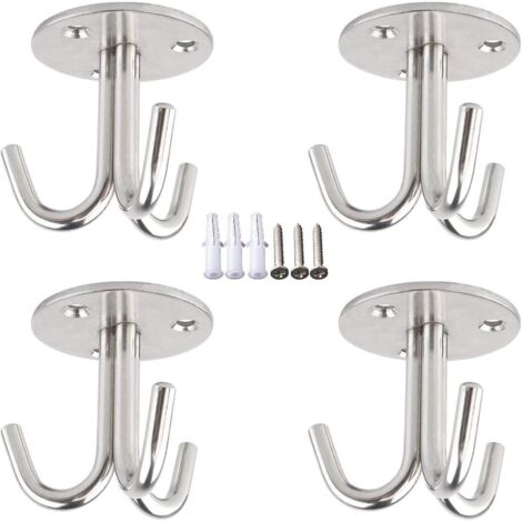 4 Pices Crochet En Acier Inoxydable Crochet De Plafond , Patre De Fixation Au Plafond Crochet, Suspension Avec Vis Crochet Fixation Plafond Balano (1/5)