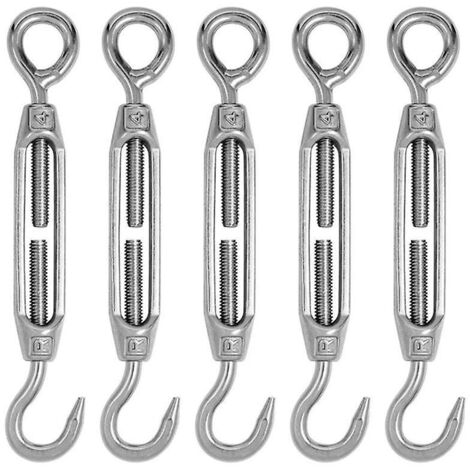 5 Pcs Tendeur De Fil Tendeur M4 En Acier Inoxydable Rglable Crochet De Ridoir Et Oeil Ensemble Heavy Duty (1/5)