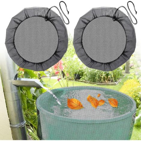 2 Pcs Filet Pour Citerne De Pluie, 60 Cm Housse Pour Tonneau De Pluie Avec Cordon De Serrage,filet De Protection Rglable,protection Contre Les Feu (1/5)