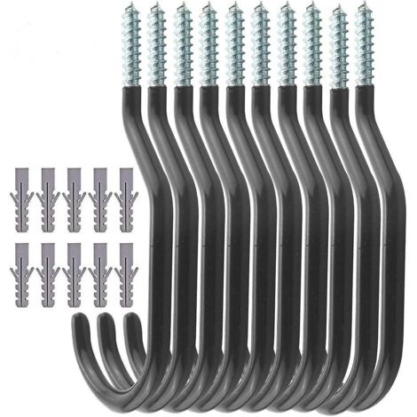 10 Crochets De Vlo Crochets Pour Vlo Grande Capacit Ensemble De Crochet Mont Avec 10 Boulons En Plastique Plafond Mural Mont (1/5)