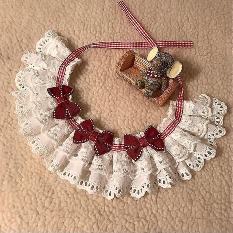(rouge)petit Bavoir Broderie Triangle Vtements La Mode Costume Avec Rglable Scraft Bavoirs Pour Animaux De Compagnie Chiens Accessoires Classique (1/3)