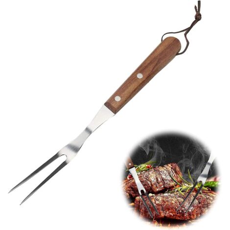 33cm-fourchette Dcouper Fourchette De Cuisson Fourchette Barbecue Fourchette Viande Bois Fourchette Viande Pour Utilis Dans Les Cuisines Les G (1/5)