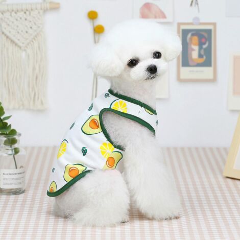 chemises Pour Chiens D't, Chemises Pour Petits Avec Motifs De Fruits, T-shirt En Coton Pour Chien, Vtements Gilet Doux Pour Animaux Compagnie, Dou (1/5)