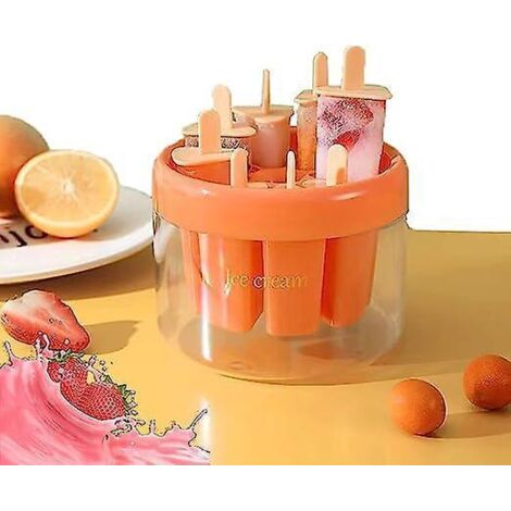 (orange) Moules Popsicle, Moules Popsicle Rutilisables, Moules Popsicle Diy, Moules Popsicle Avec Btons De Popsicle, Btons De Crme Glace 8 Co (1/5)