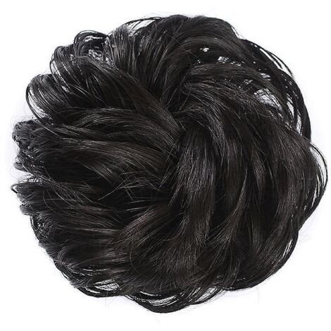 noir Fonc-cheveux Grande Postiches Boucls Onduls Chouchou Cheveux Naturel Faux Chignon Elastique Pour Femmes Fille (1/5)