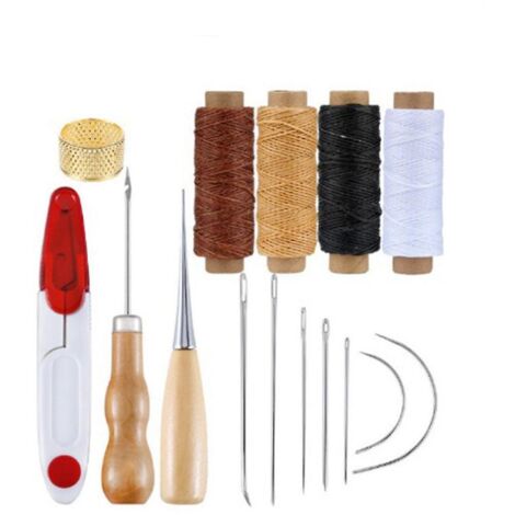cuir Outils Kit Dequantit Voir Le Graphique Rparation  La Main Artisanat Cuir Fil Cir 8 Couleur Avec Aiguilles  Coudre Ciseaux Ruban  Mesurer Pour (1/5)