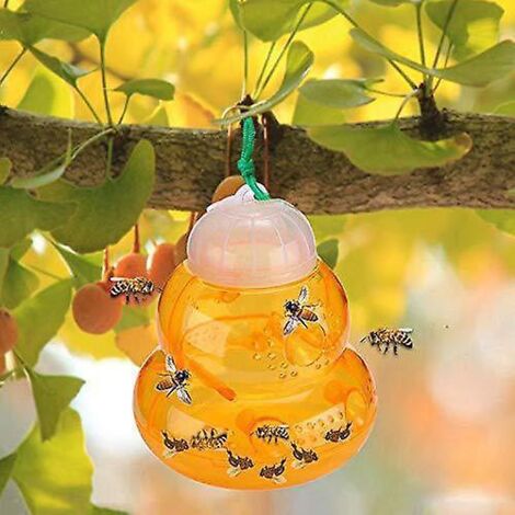 pige  Frelons Suspendu (jaune), Pige  Frelons Asiatiques Rutilisable, Pige  Mouches, Pige  Insectes En Plastique, Protection Efficace Contre Les F (1/5)