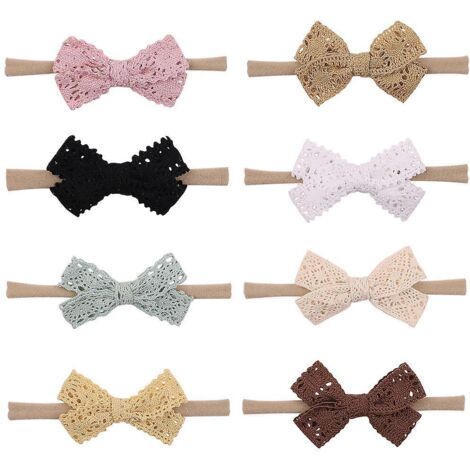 8 Noeuds En Dentelle Pour Enfants - Couleurs Alatoires, Accessoires Pour Cheveux Pour Enfants, Petits Accessoires Pour Cheveux Pour Bbs, Filles, E (1/5)