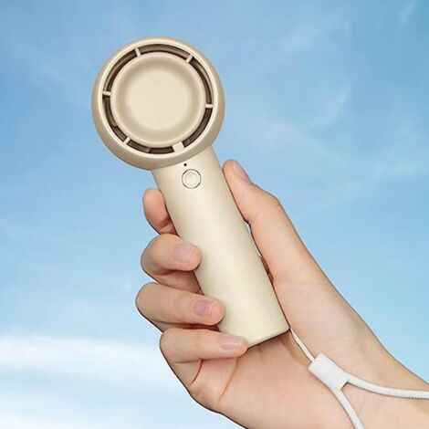 (marron Clair) Mini Ventilateur Portable Au Design Unique, Ventilateur Personnel Rechargeable Par Usb Avec Moteur Sans Balais Puissant, Petit Vent