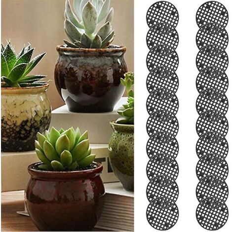 50 Tapis Mailles Pour Pots De 4,5 Cm, Grilles Tanches, Grilles De Fond De Pot, Grilles De Pot En Cramique Plastique, Entretoises Rondes (1/5)