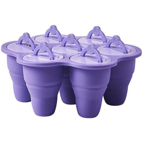 (violette) Moule Glace, Pliable Moule Glace, 7 Cavits Silicone Moule Crme Glace Pour Sucettes Glaces Maison Et Crme Glace Sans Bpa (1/5)