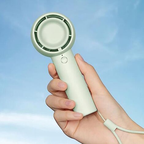 (vert) Mini Ventilateur Portable Au Design Unique, Ventilateur Personnel Rechargeable Par Usb Avec Moteur Sans Balais Puissant, Petit Ventilateur