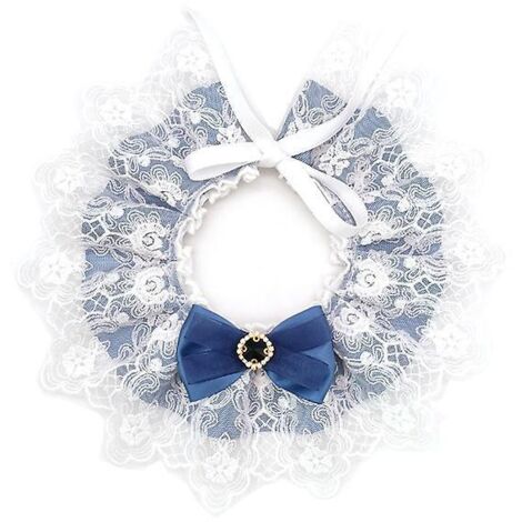 (noeud Bleu)petit Bavoir Broderie Triangle Vtements La Mode Costume Avec Rglable Scraft Bavoirs Pour Animaux De Compagnie Chiens Accessoires Clas (1/4)