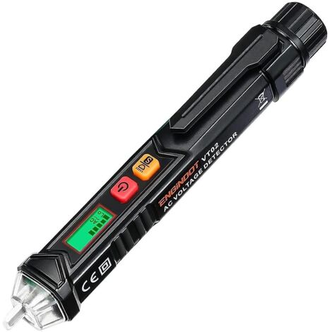 testeur De Tension (noir), Dtecteur De Tension Sans Contact Double Sensibilit, Cran Lcd Rglable Ac 12v/48v-1000v, Test Ncv Phase/neutre, Torche, (1/5)