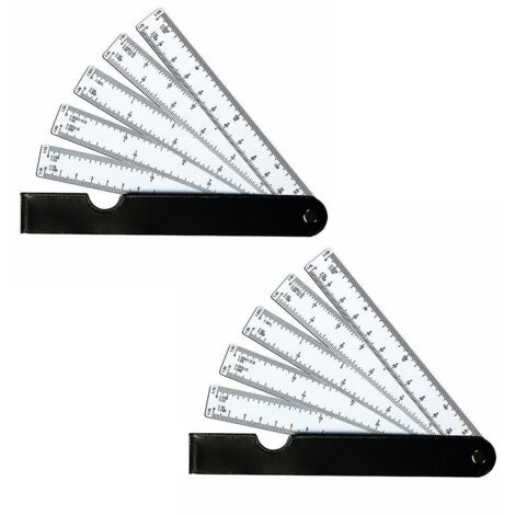 lot De 2 Rgle Gradue Pour Architecte, Rgle D'ingnierie Pliable, Souple Et Lastique, Plusieurs Chelles Pour Tudiants Pour Le Dessin D'art (1/5)