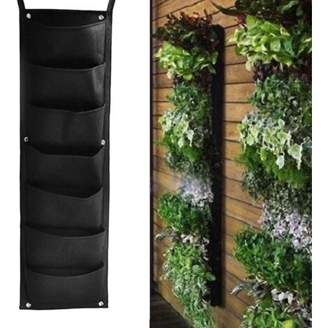 7 Poches Sacs De Culture Suspendus, Suspension Verticale Jardinire Murale Sac De Pot De Fleurs Pour La Dcoration De La Maison Du Jardin De La Cour (1/5)