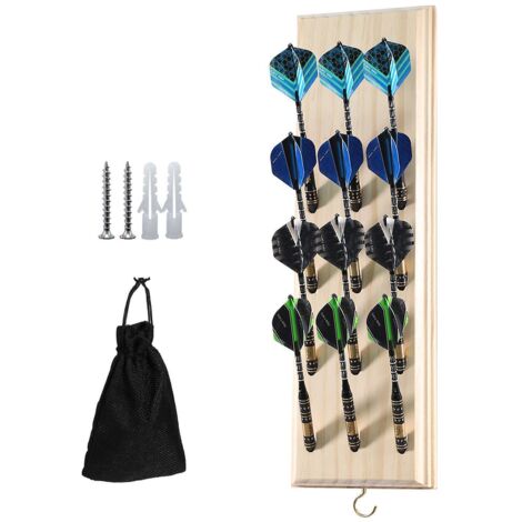 couleur Du Bois Brut-jeux De Flchettes En Bois Massif Avec Tui De Rangement Pour Accessoires Compatible Avec Toutes Les Flchettes En Sisal Et Lect (1/5)