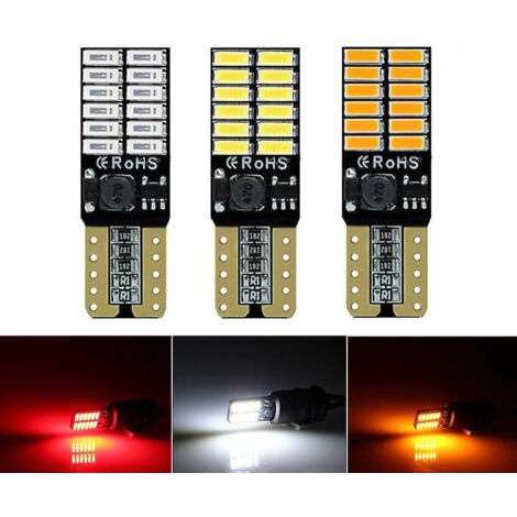2pcs Voiture Led Lumire Large,dcodage Courant Constant T10 4014 24smd Lumire De Lecture Plaque D'immatriculation,12v