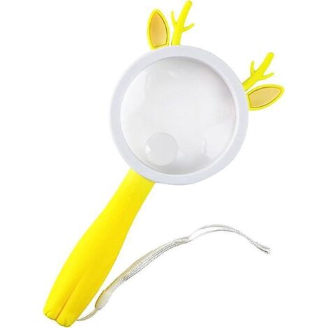 loupe Pour Enfants De Cerf Jaune, Tudiant Tenant Une Loupe De Lecture, Jouet De Loupe Pour Enfants, Style De Dessin Anim Mignon (1/5)