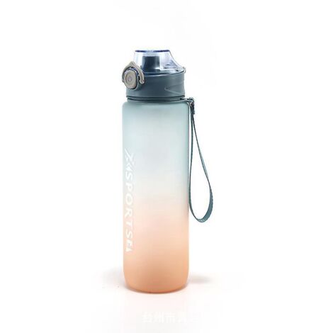(dgrad Bleu Orange) Bouteille D'eau De Sport 1l - Bouteille D'eau Avec Couvercle De Verrouillage Anti-fuite - Bouteille D'eau En Plastique Rutilis (1/5)