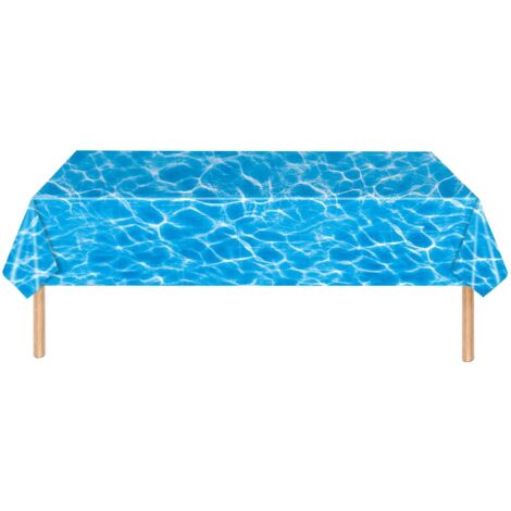 lot De 1 137274cm Nappes En Plastique Avec Vagues De L'ocan, Nappe De Fte De Mer, Nappe Imprime Sous La Mer, Nappe Pour Plage, Piscine, Anniversa (1/5)