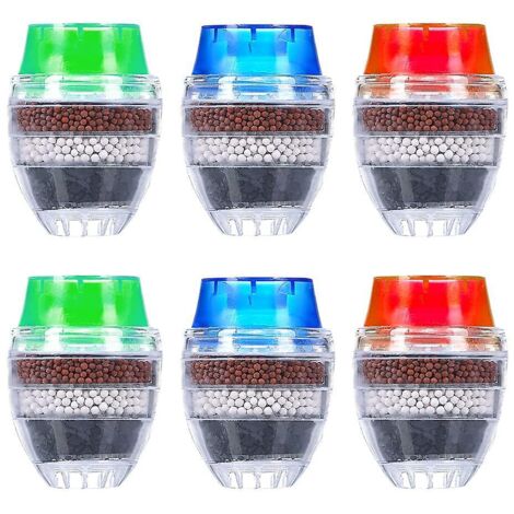 6 Activated Carbon Tap Filter Taps (6 Layers Of Filtration), Clean Water Filter Purifier Cartridge, Universal Connection Kitchen Tap Filter With C (1/5)