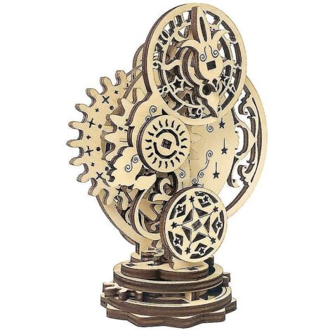 Horloge mécanique punk à monter soi-même, horloge à pendule 3D en bois, puzzle 3D en bois (1 set) - bois (1/3)