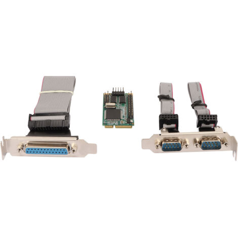 Carte d'extension de port imprimante Mini PCIe vers LPT, 2 ports RS232 et 1 port DB25, 6 Gbps, prend en charge les connexions parallèles et série. (1/5)