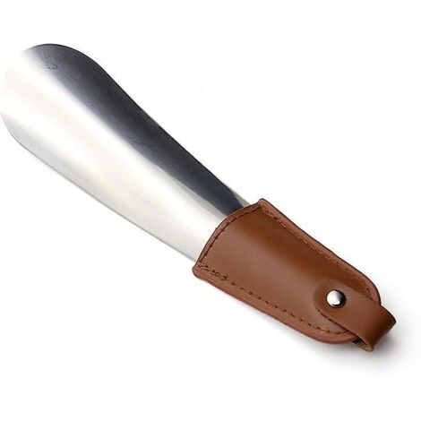 Chausse-pied à long manche en acier inoxydable avec lanière en cuir (1/5)