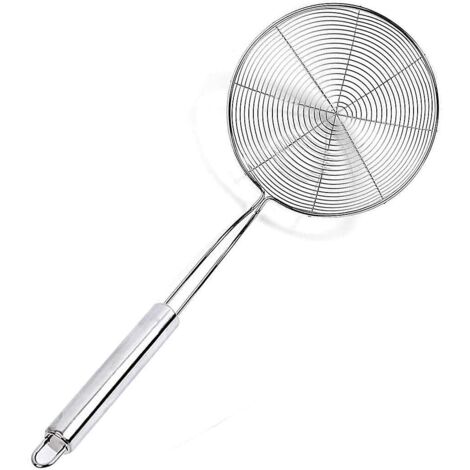 Écumoire de cuisine en acier inoxydable avec poignée ovale pour filtrer l'huile des aliments frits - 40 x 15,5 cm (1/5)