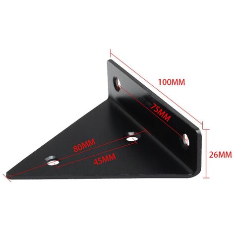 Ensemble de 2 supports muraux triangulaires noirs pour étagère de salon ou chambre à coucher (1/4)