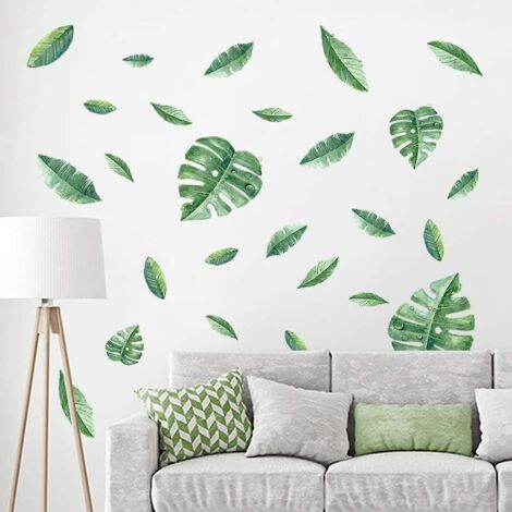 Stickers muraux décoratifs de plantes tropicales pour salon, bureau ou chambre (1/5)