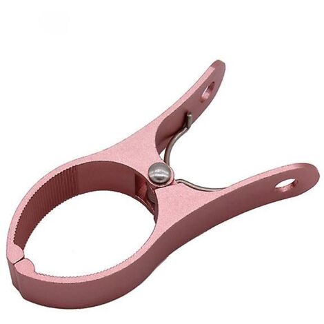 Étendoir à linge coupe-vent en aluminium doré rose, grand format et robuste, pour couettes et pinces à linge. (1/3)