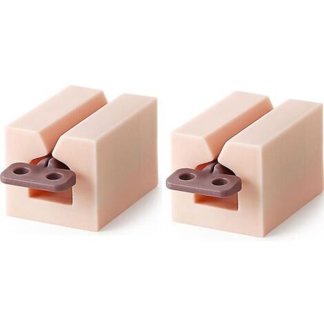 Presse-tubes de dentifrice manuel multifonctionnel rose - Lot de 2 (1/5)