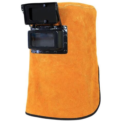 Cagoule de soudage en cuir de vachette avec protection solaire et fonction d'obscurcissement automatique (1/5)