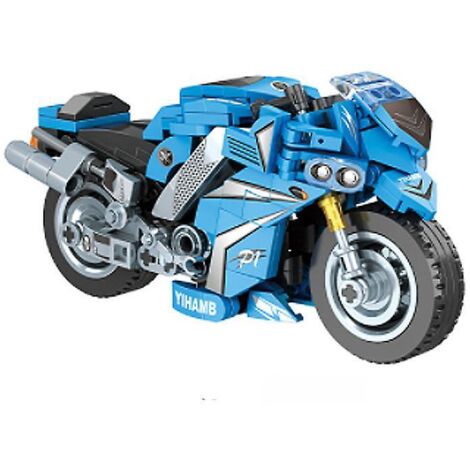 Modèle de moto à assembler pour garçon, compatible avec les petits blocs de construction. (1/3)