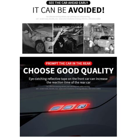 Autocollants réfléchissants de sécurité - Lot de 6 autocollants décoratifs pour voiture, personnalisables pour tous les modèles (1/4)