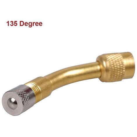 Adaptateur d'extension de valve coudée en laiton à 135° pour pneu de voiture, vélo, moto et scooter (1/4)