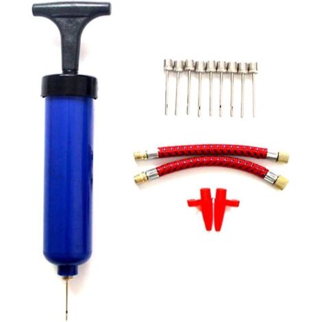 Kit de gonflage de ballons en métal avec aiguille, adaptateur et tuyau - Pompe à ballons portable pour basketball, football, rugby, volleyball et handball (1/5)