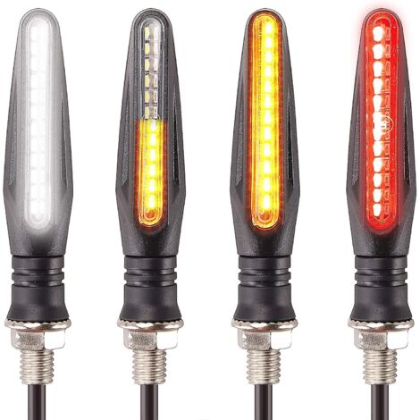 Kit de 4 feux clignotants dynamiques pour moto, feux de jour et feux stop (1/5)