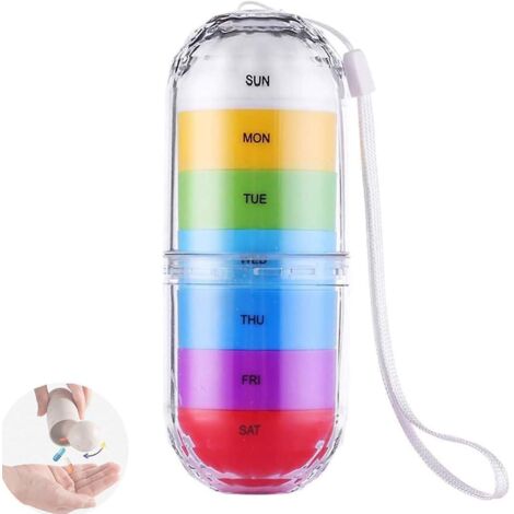 Pilulier portable en plastique pour médicaments et vitamines, à emporter partout (1/5)