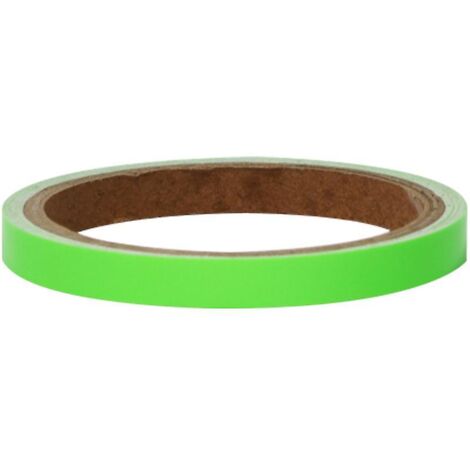 Ruban adhésif phosphorescent vert étanche 10 m 1 cm - Lot de 2 - Autocollant de sécurité amovible phosphorescent (1/4)