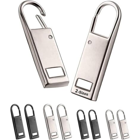 Tirettes de réparation noires/argentées pour fermetures éclair de valises, sacs à dos et plus encore (1/5)